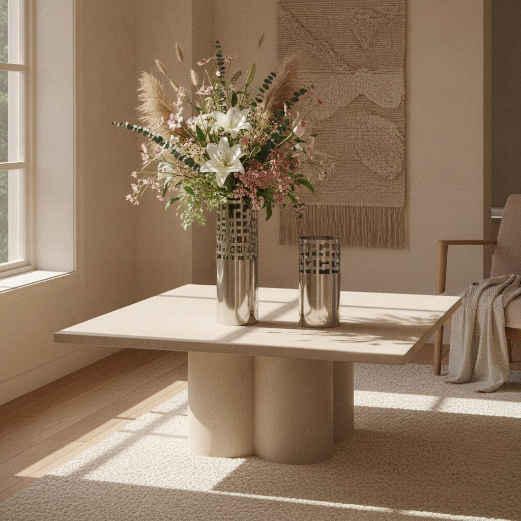 Fret Cylindrical Lattice Stainless Vase