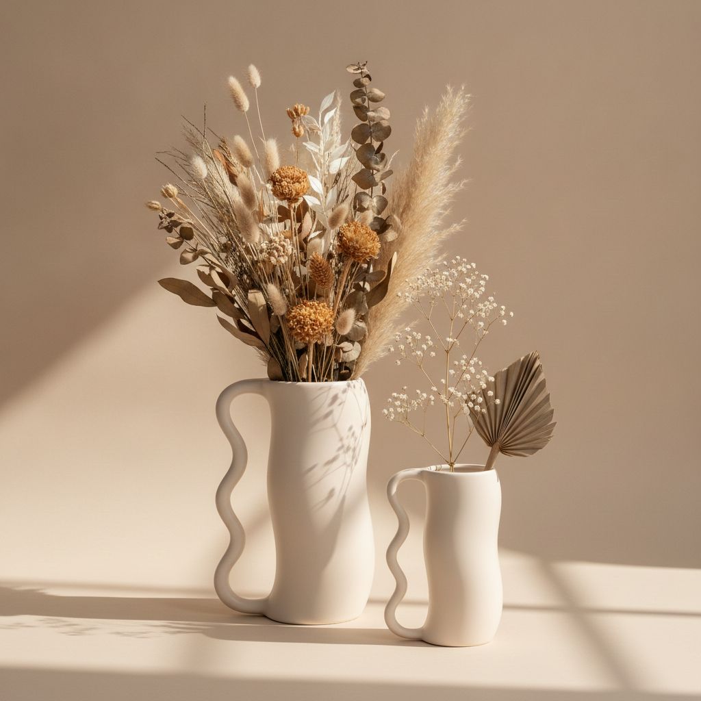 Serpa Wavy-Handle Sculptural Glazed Vase