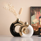 Klima Two-Tone Round Hollow Ceramic Vase