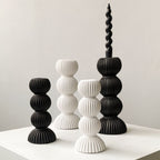 Imerovigli Ribbed Ceramic Candle Holder