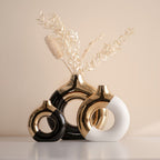 Klima Two-Tone Round Hollow Ceramic Vase