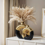 Klima Two-Tone Round Hollow Ceramic Vase