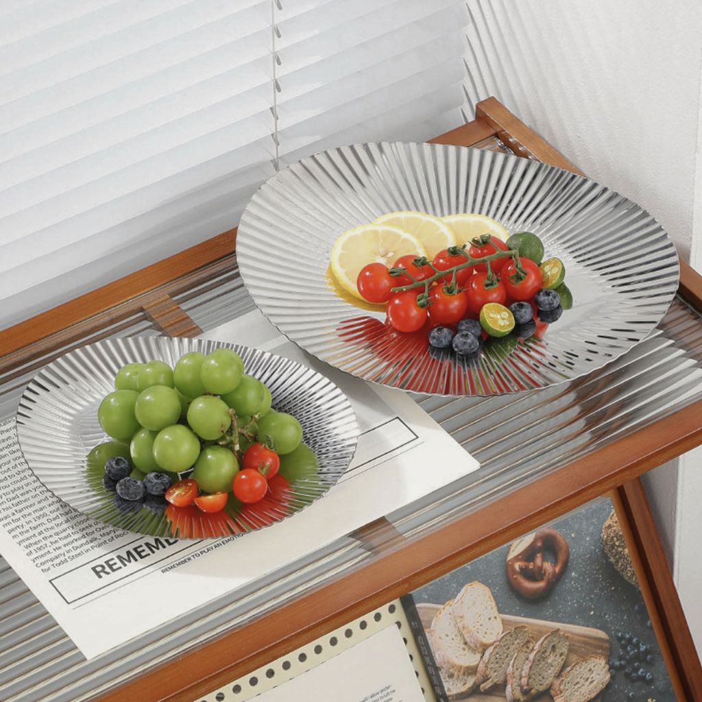 Élan Ripple Oval Steel Tray