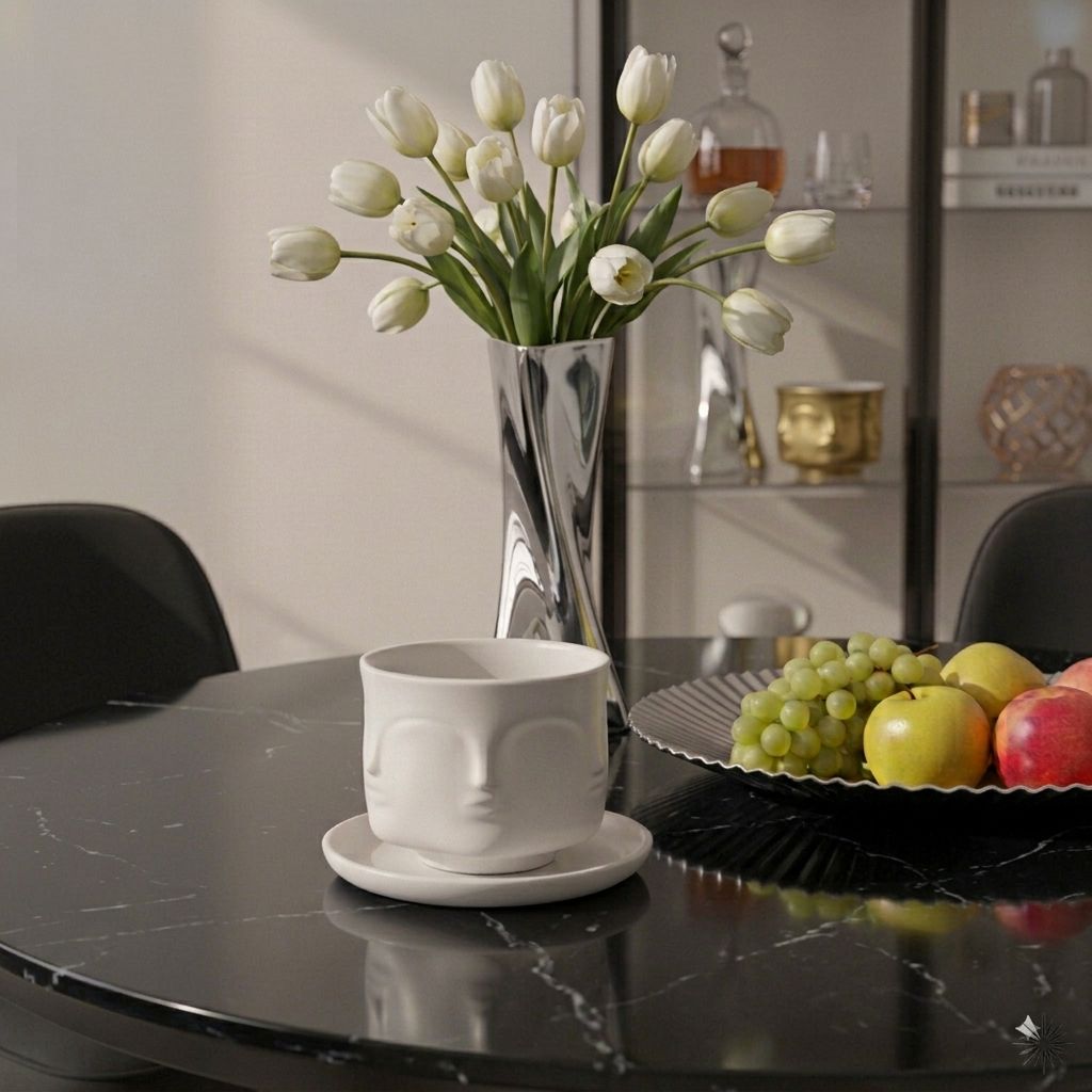 Tacet Embossed Face Ceramic Bowl