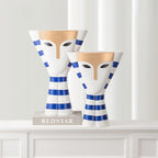 Thalia Mask Face Striped Ceramic Vase