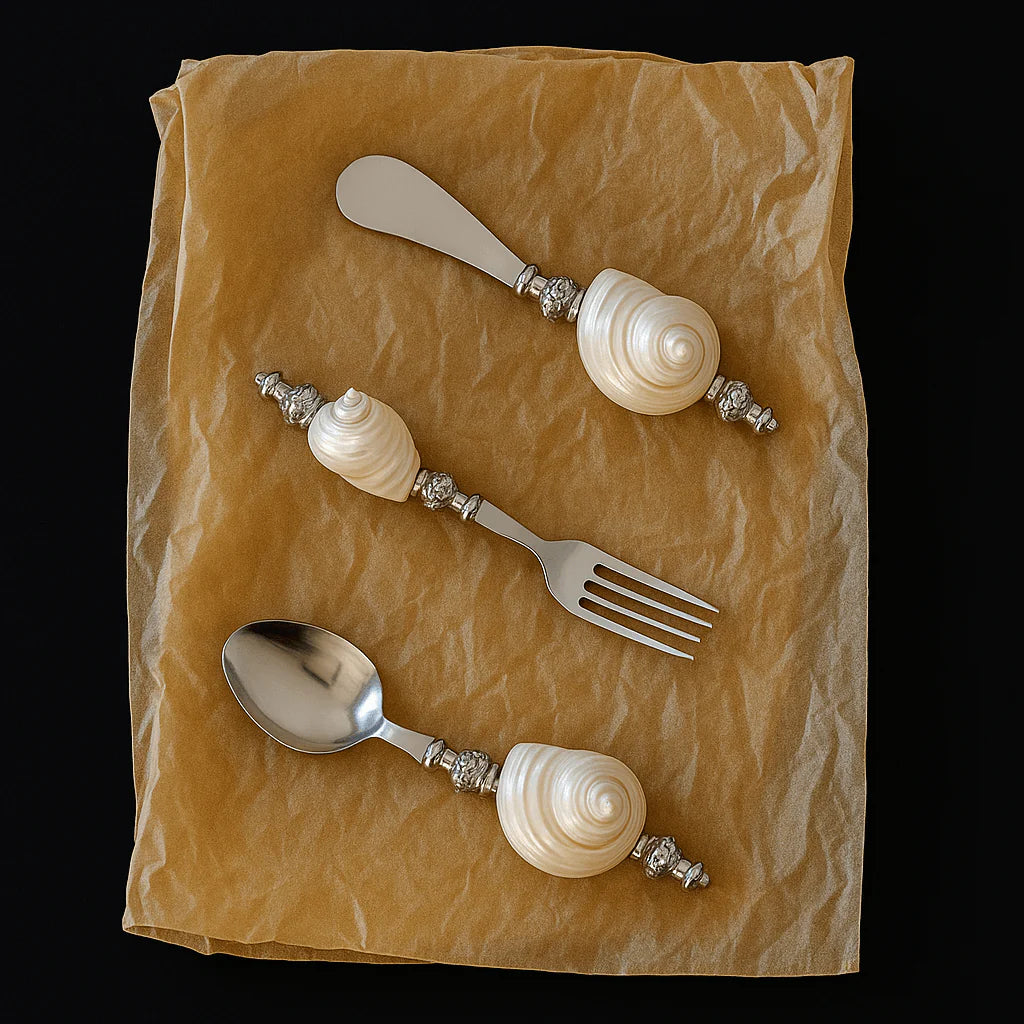 Mina Natural Shell Flatware Set