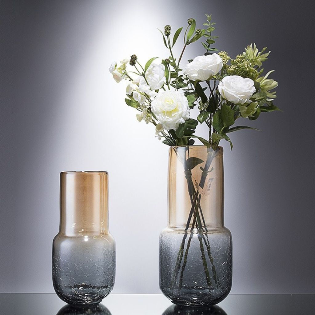 Solstice Two-Tone Crackle Glass Vase