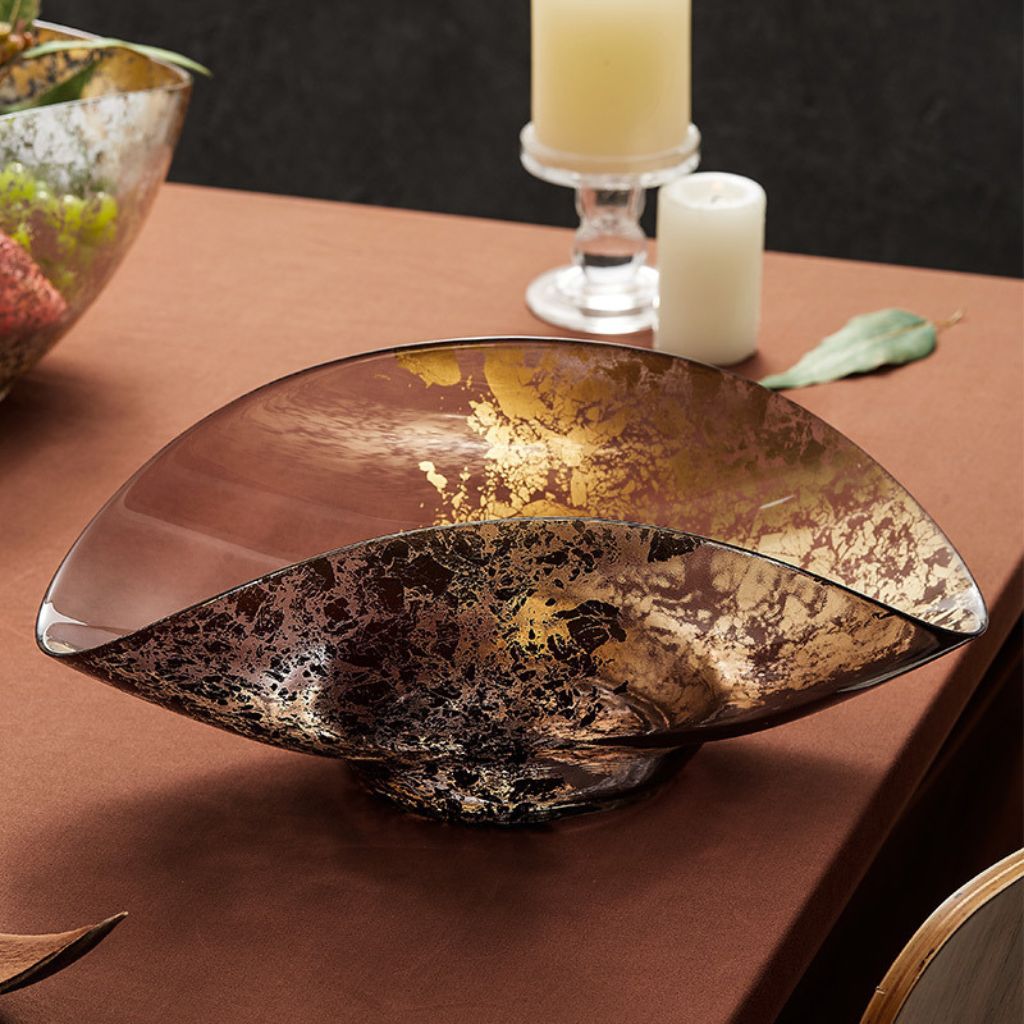 Stellaria Gold Leaf Glass Bowl