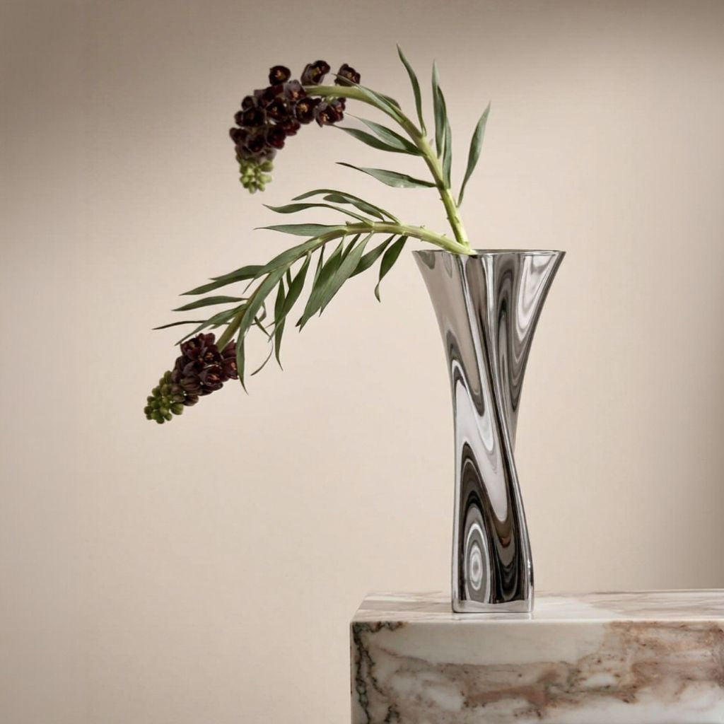 Rosalind Twisted Sculptural Stainless Vase