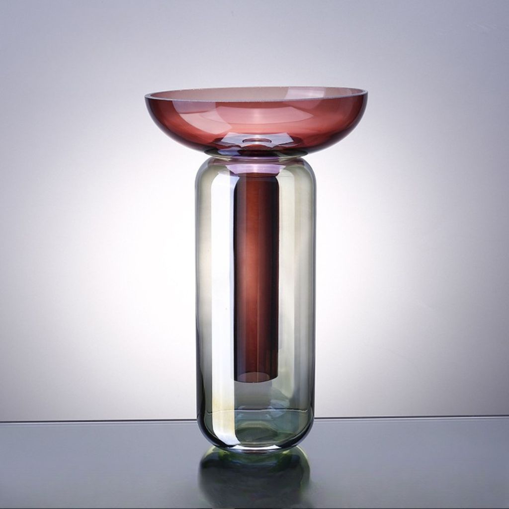 مزهرية ديلوس الزجاجية بلونين