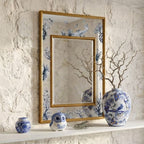 Lisière Botanical & Avian Motif Rectangular Wall Mirror