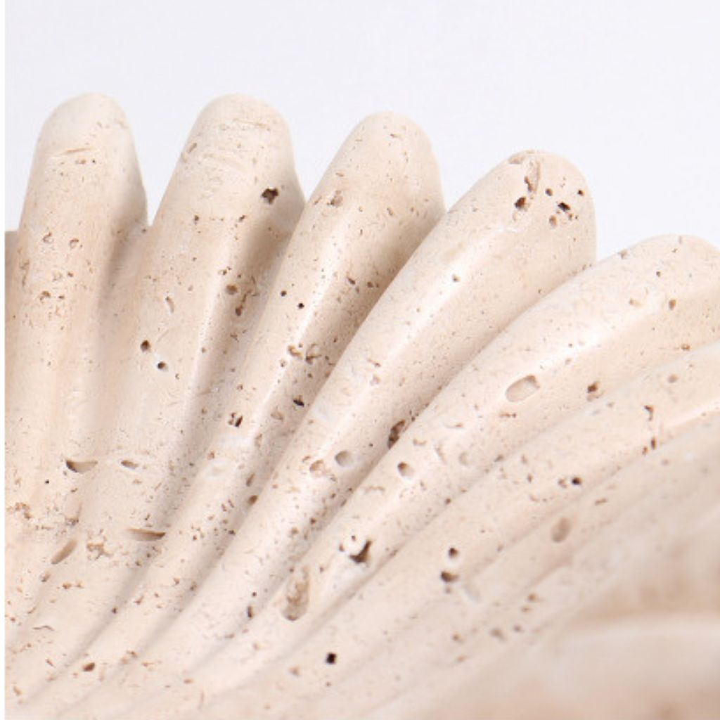 Rieti Ruffled Petals Travertine Bowl