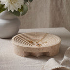 Undine Concentric Circular Travertine Tray