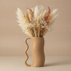 Serpa Wavy-Handle Sculptural Glazed Vase