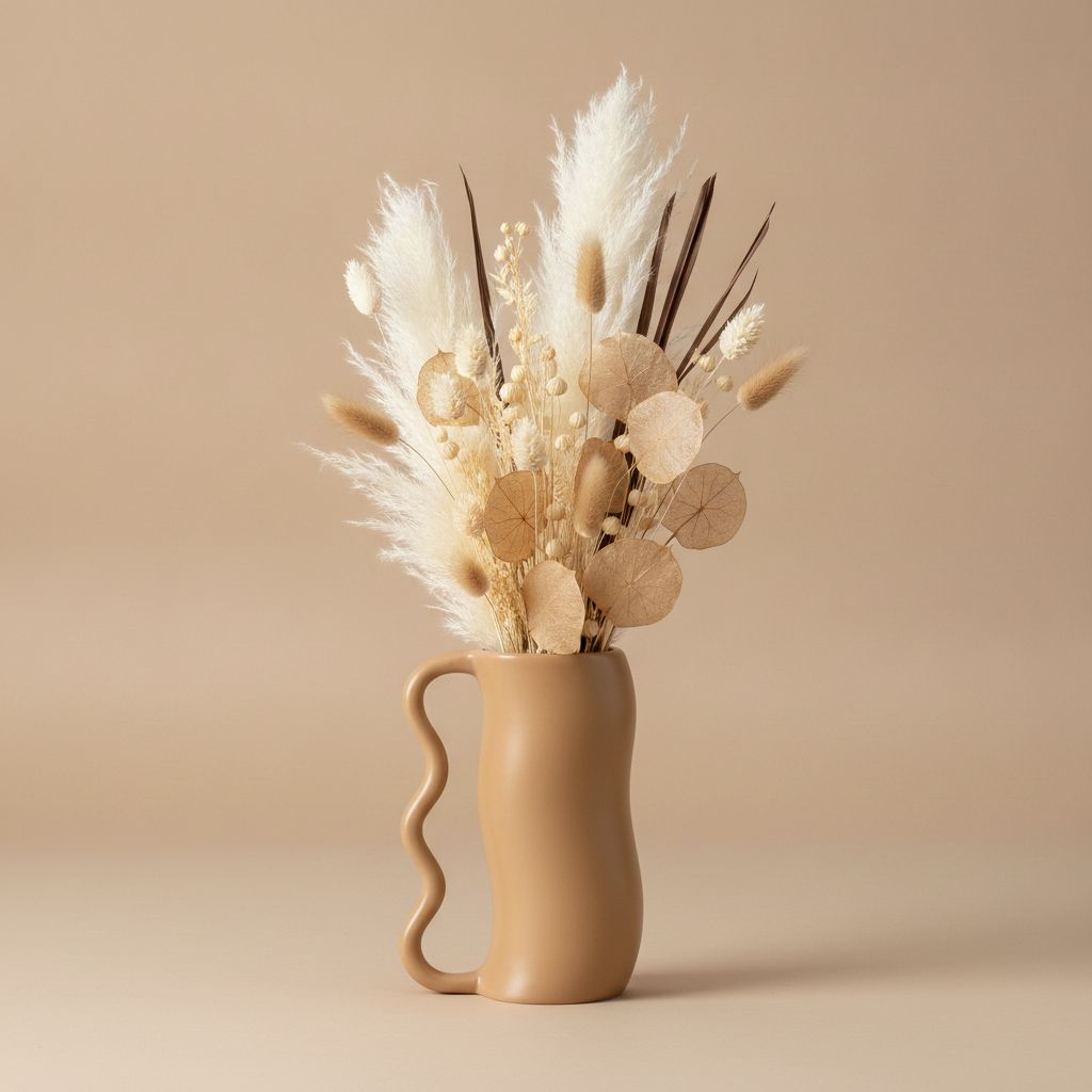 Serpa Wavy-Handle Sculptural Glazed Vase