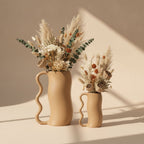 Serpa Wavy-Handle Sculptural Glazed Vase