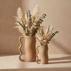 Serpa Wavy-Handle Sculptural Glazed Vase