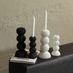 Imerovigli Ribbed Ceramic Candle Holder
