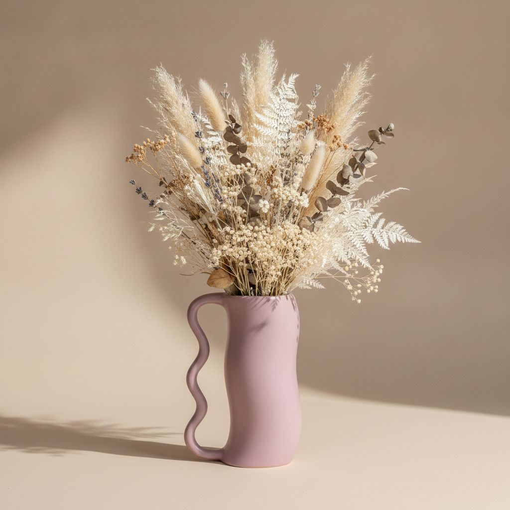 Serpa Wavy-Handle Sculptural Glazed Vase