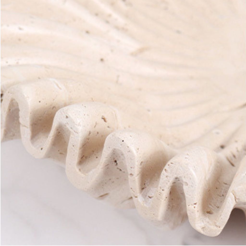 Rieti Ruffled Petals Travertine Bowl