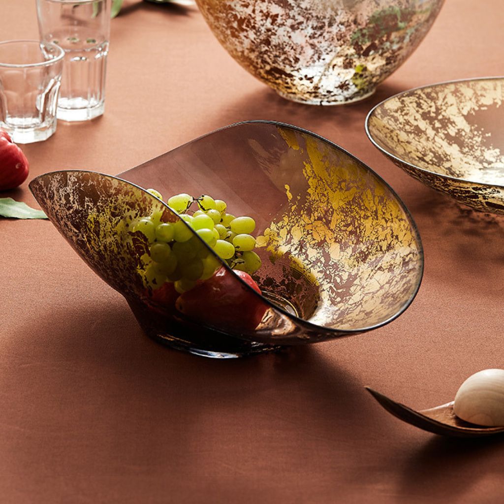 Stellaria Gold Leaf Glass Bowl