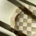 Verdi Checkered Travertine & Onyx Catch All Tray