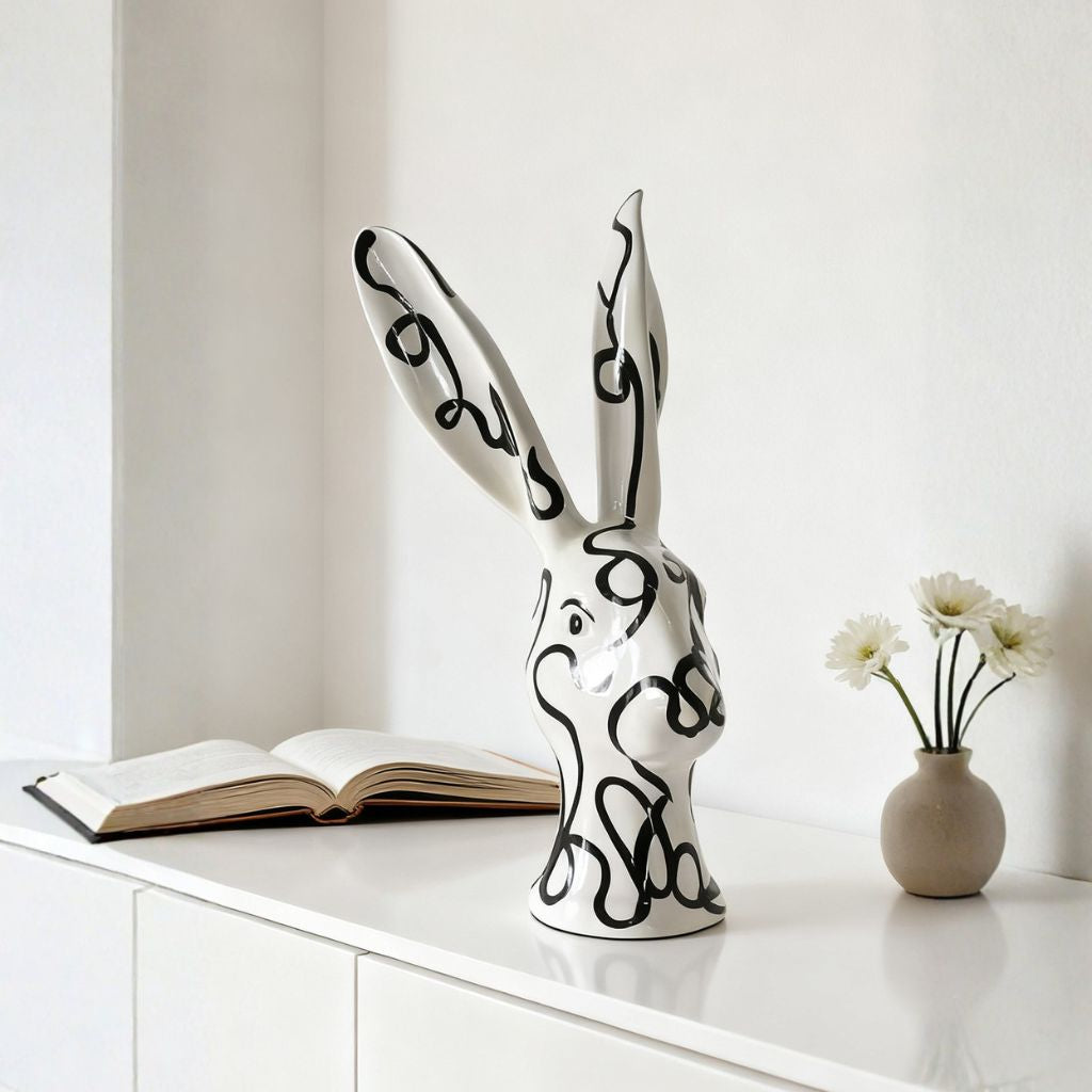 Alice Hand-Painted Line Rabbit