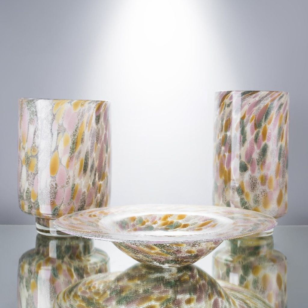 Confetti Hand-Blown Pastel Glass Tray