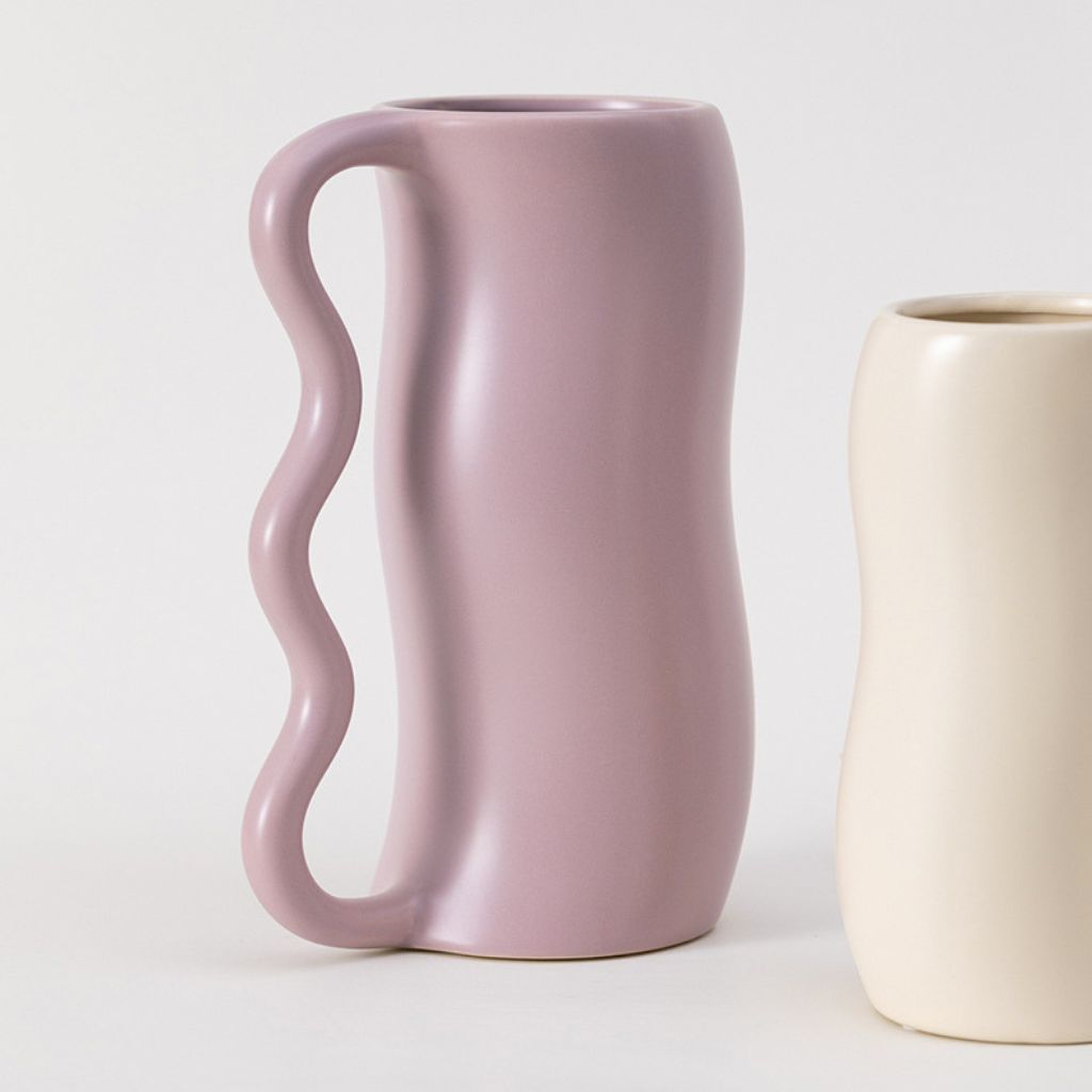 Serpa Wavy-Handle Sculptural Glazed Vase