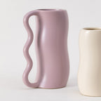 Serpa Wavy-Handle Sculptural Glazed Vase