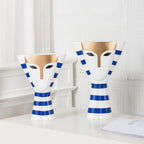Thalia Mask Face Striped Ceramic Vase