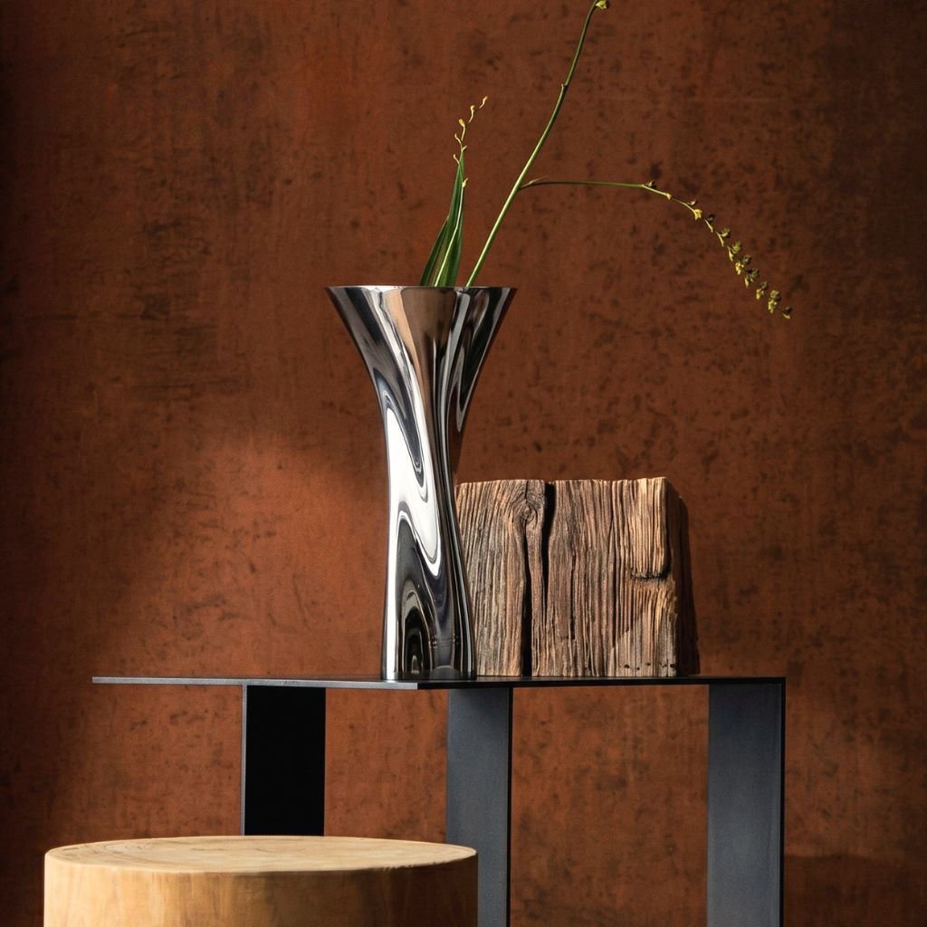 Rosalind Twisted Sculptural Stainless Vase