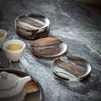 Moyun Ink-Wash Walnut Coaster Set