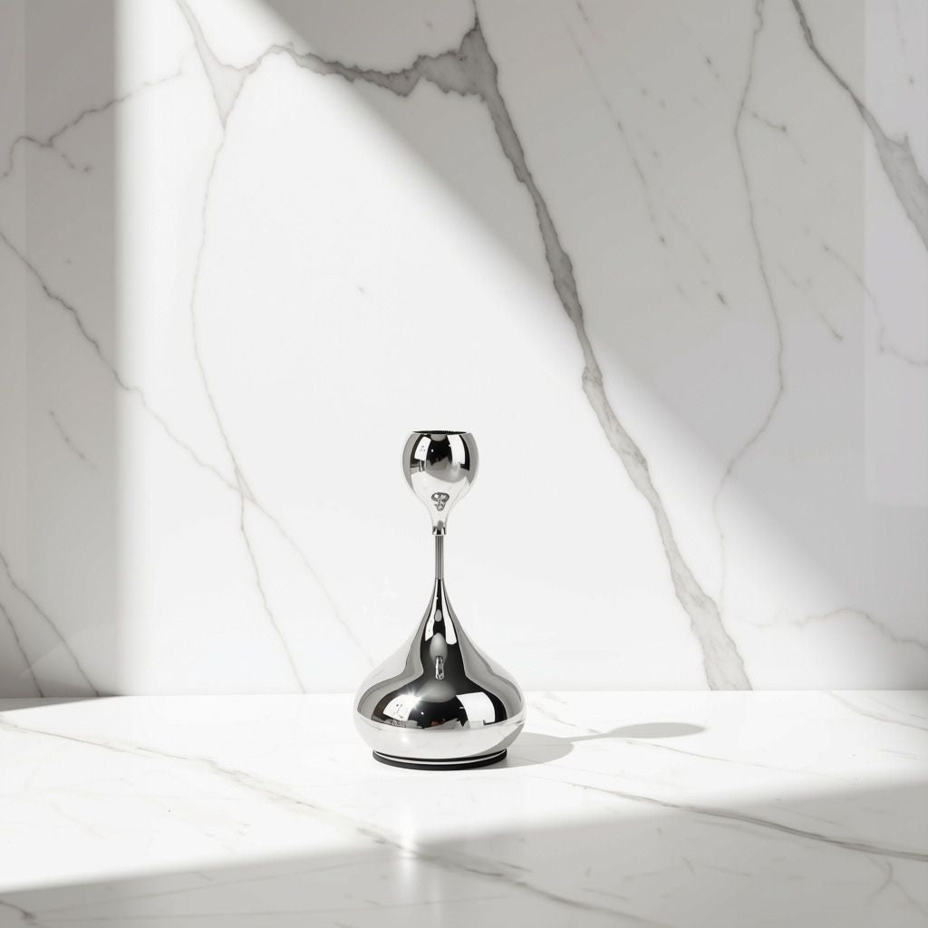 Cadence Tapered Stainless Candle Holder