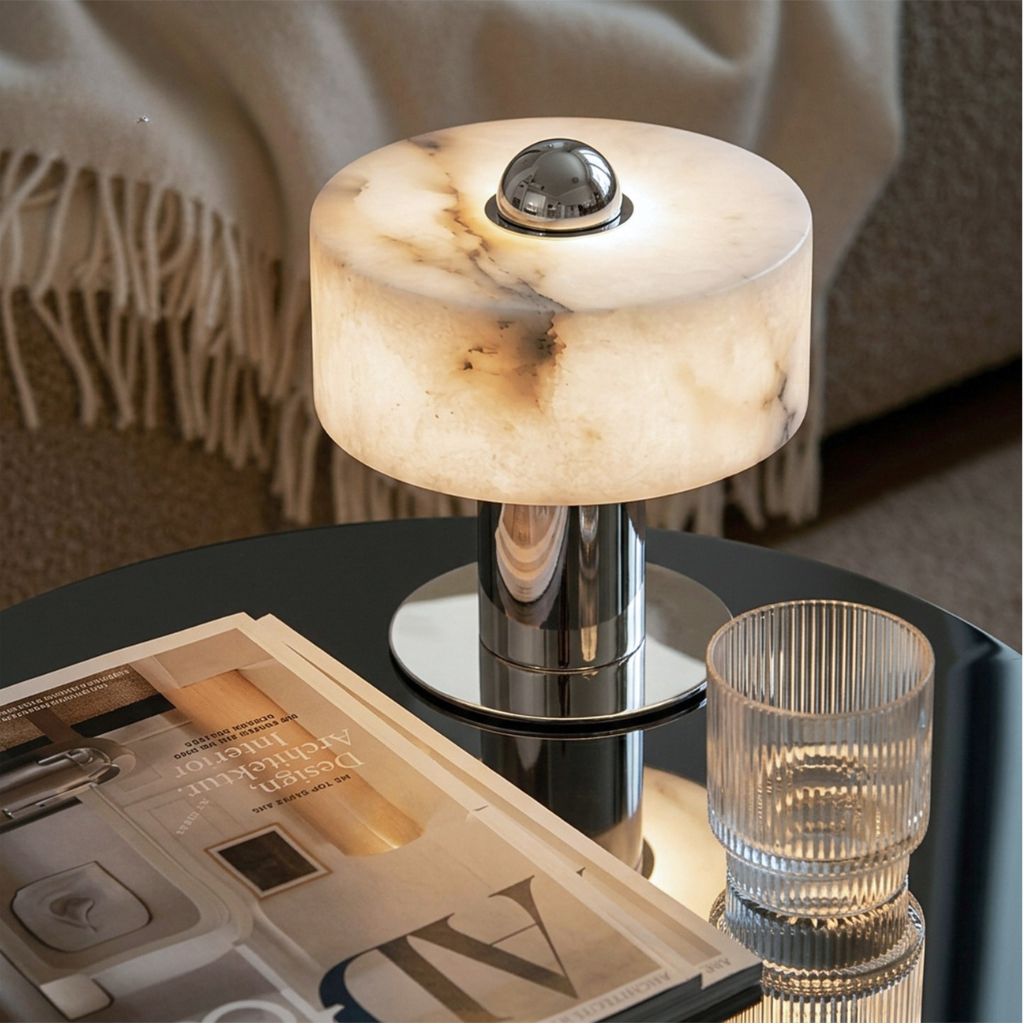 Keros Marble & Stainless Table Lamp