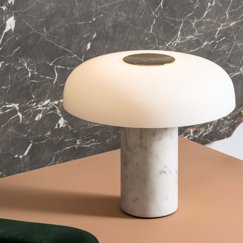 Pythia Sculptural Glass & Marble Table Lamp