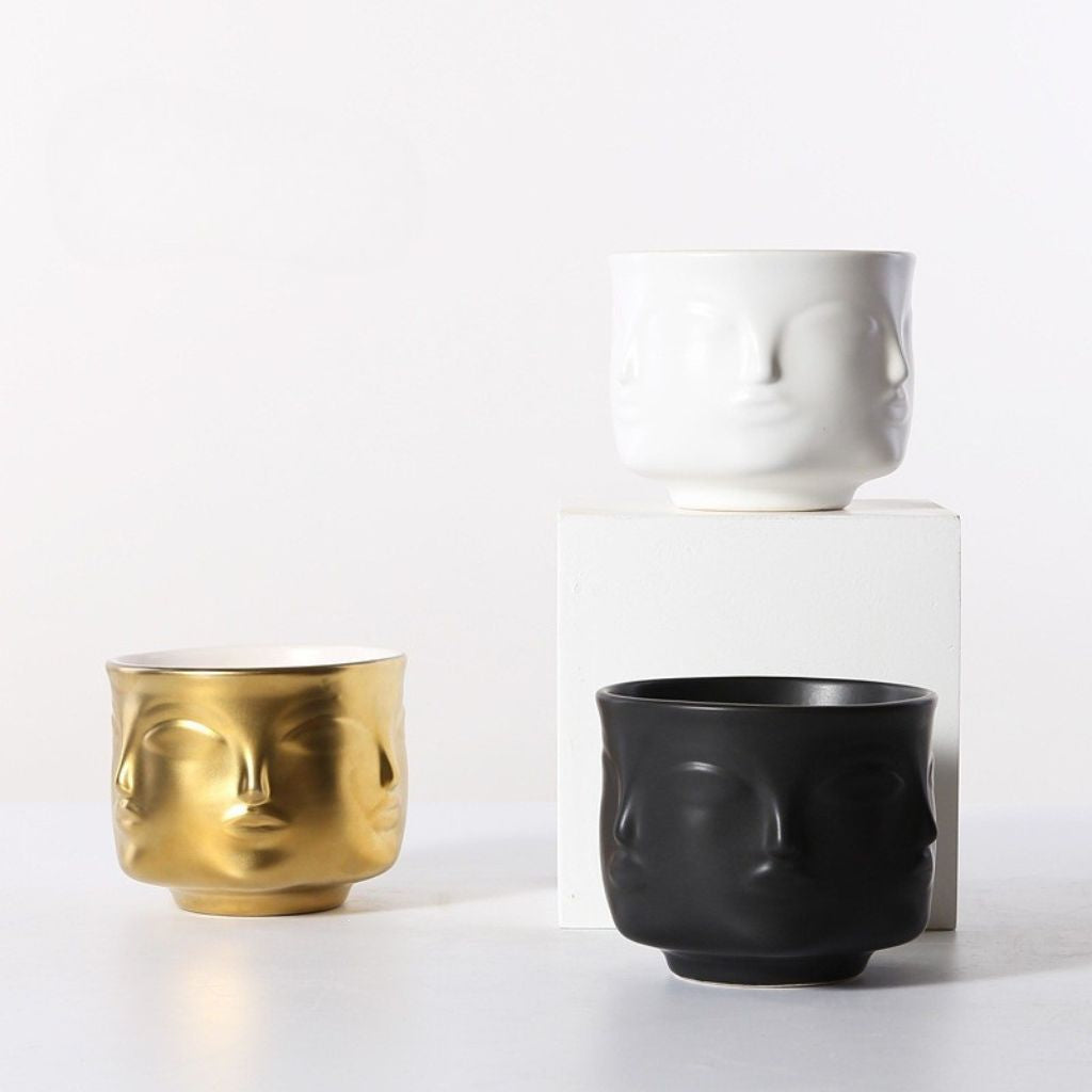 Tacet Embossed Face Ceramic Bowl