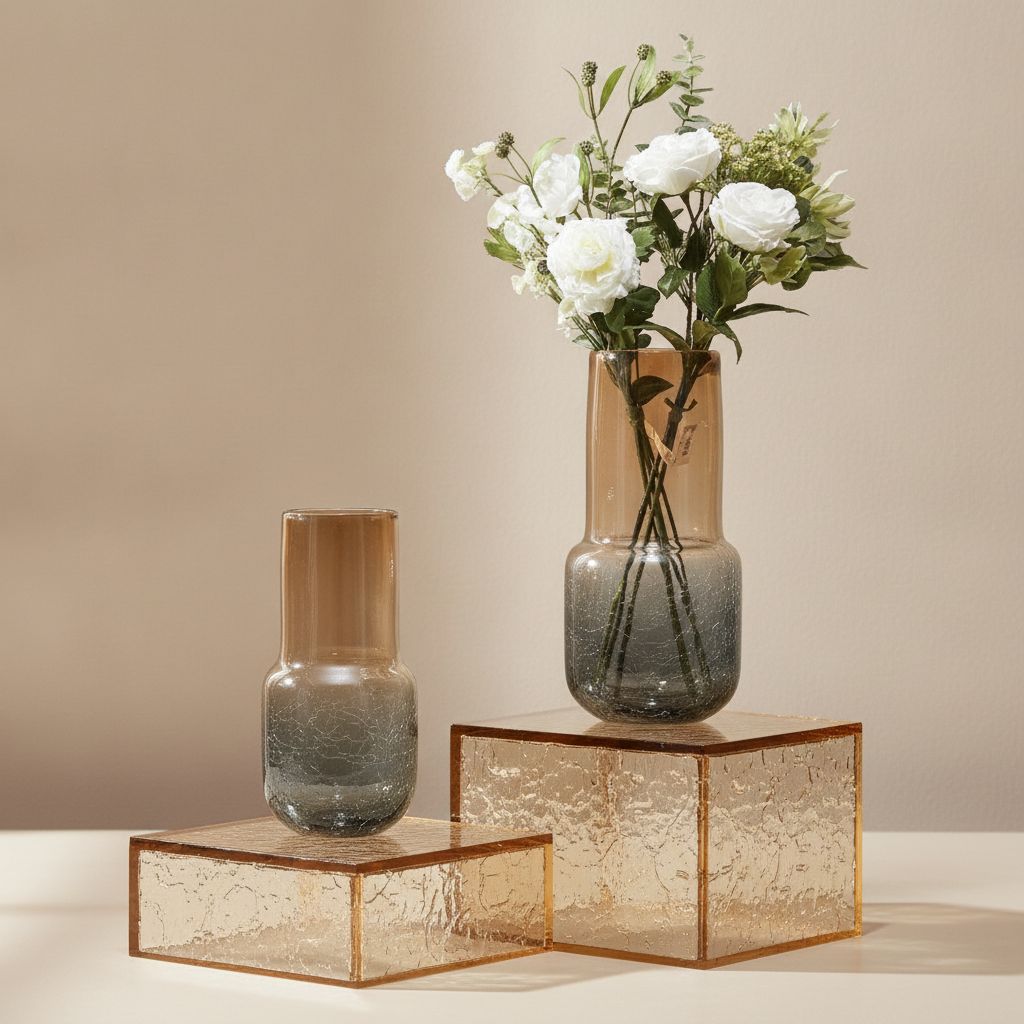Solstice Two-Tone Crackle Glass Vase