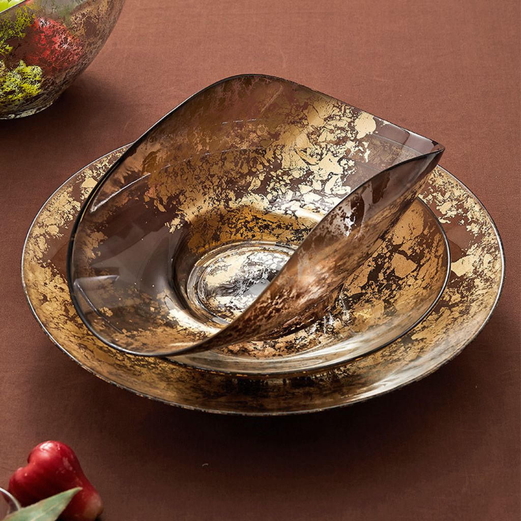 Stellaria Gold Leaf Glass Bowl
