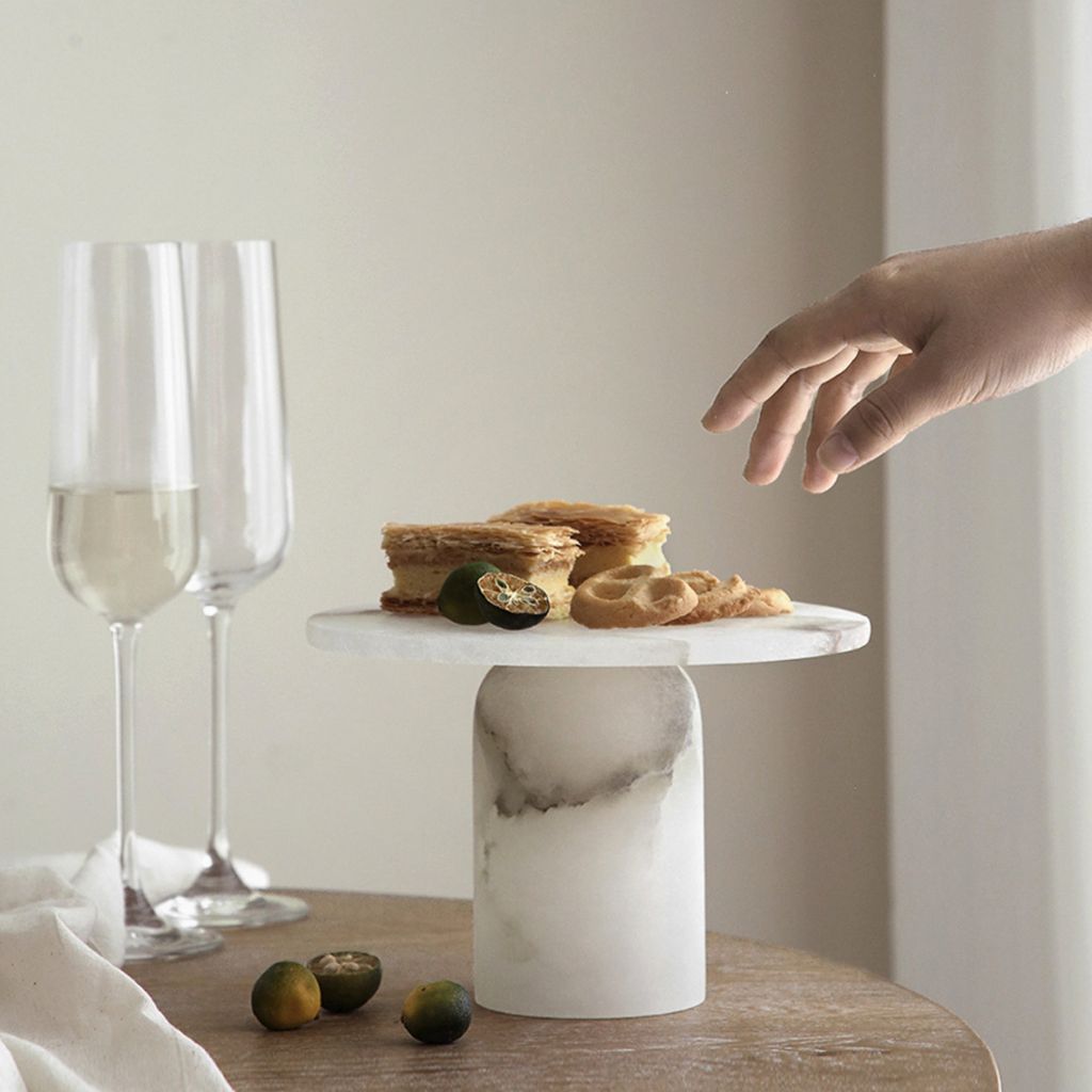 Volterra Marble Pedestal Tray