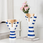 Thalia Mask Face Striped Ceramic Vase