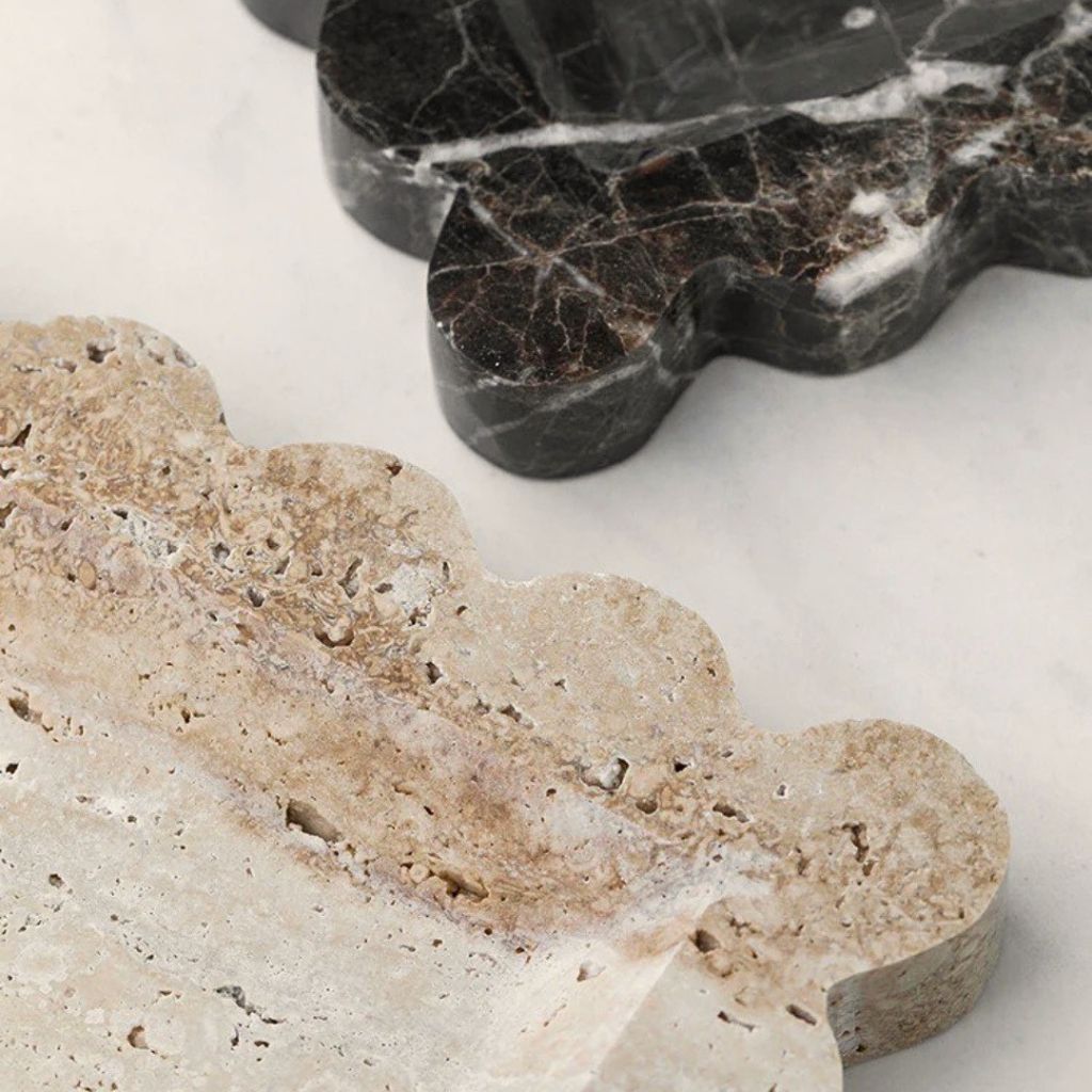 Cádiz Scalloped Travertine Tray