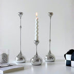 Cadence Tapered Stainless Candle Holder