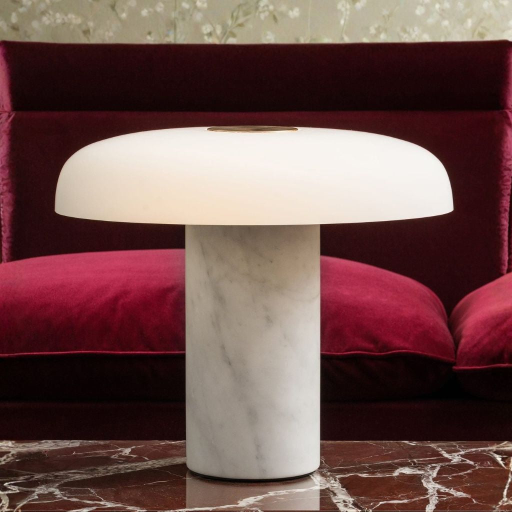 Pythia Sculptural Glass & Marble Table Lamp