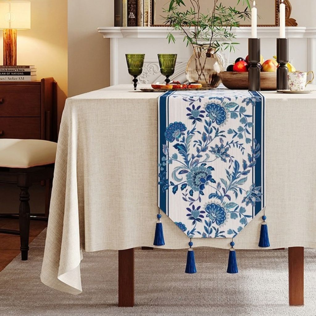 Perrine Branch Motif Fringed Table Runner
