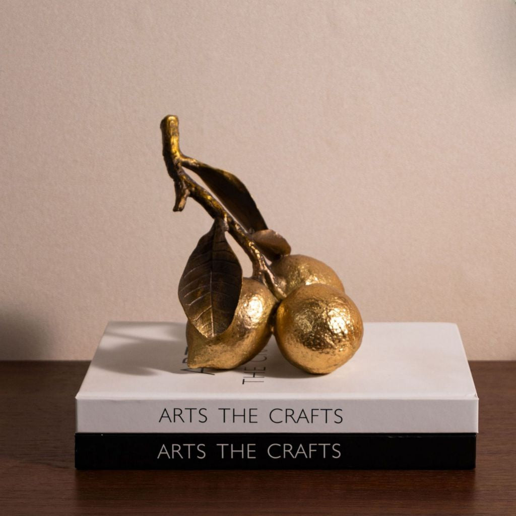 Menton Metallic Lemon Sculpture