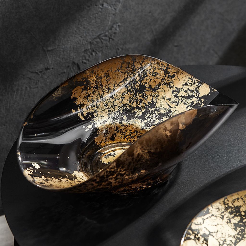 Stellaria Gold Leaf Glass Bowl