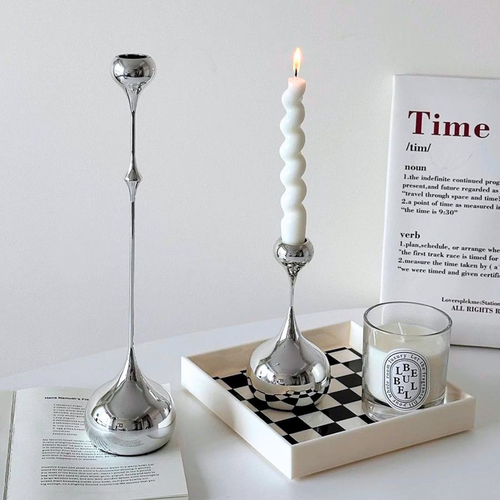 Cadence Tapered Stainless Candle Holder