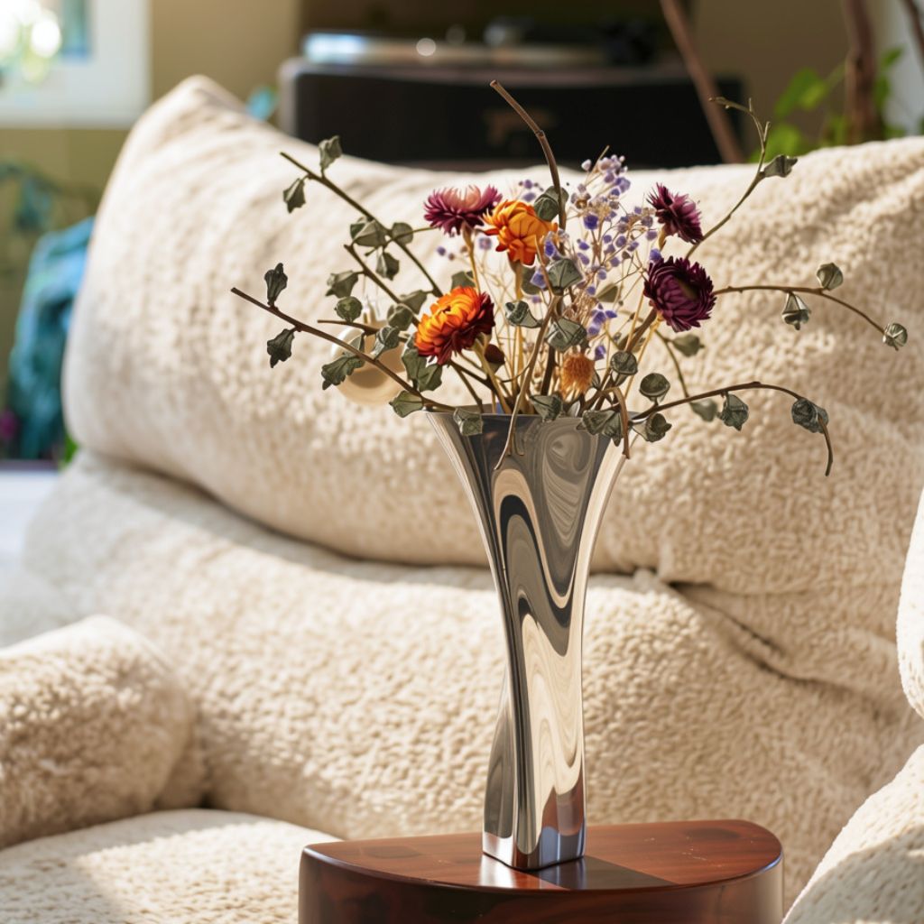 Rosalind Twisted Sculptural Stainless Vase