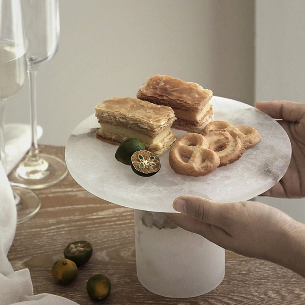 Volterra Marble Pedestal Tray